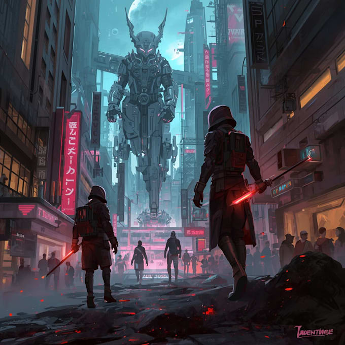 Draw sci fi or fantasy concept art illustration characters by Evelyn ...