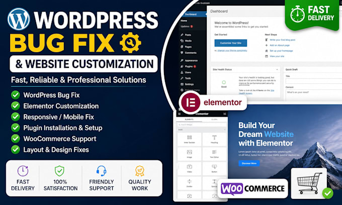 fix wordpress bugs and customize website