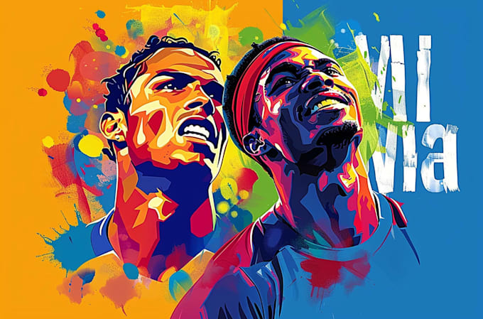 draw wpap pop art sport potrait