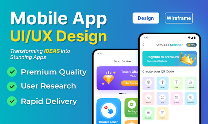 design UI and mobile app interfaces for your project