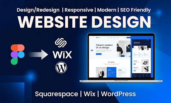 design wix squarespace website, convert figma to squarespace wix wordpress