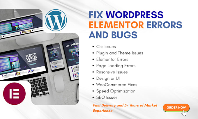 fix design issues, elementor bugs and errors on elementor site