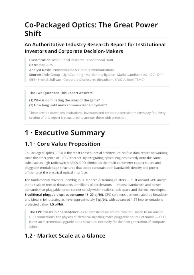 provide cpo industry analysis reports