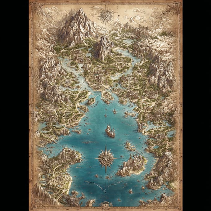 reate a custom vintage map with old world style