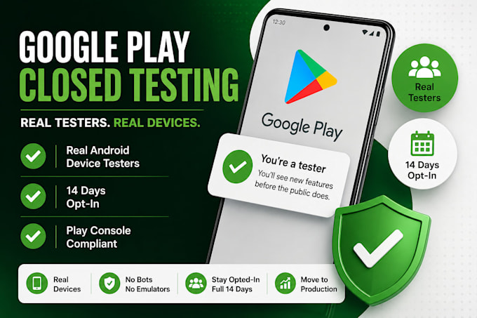 be google play store closed testing tester for 14 days play console
