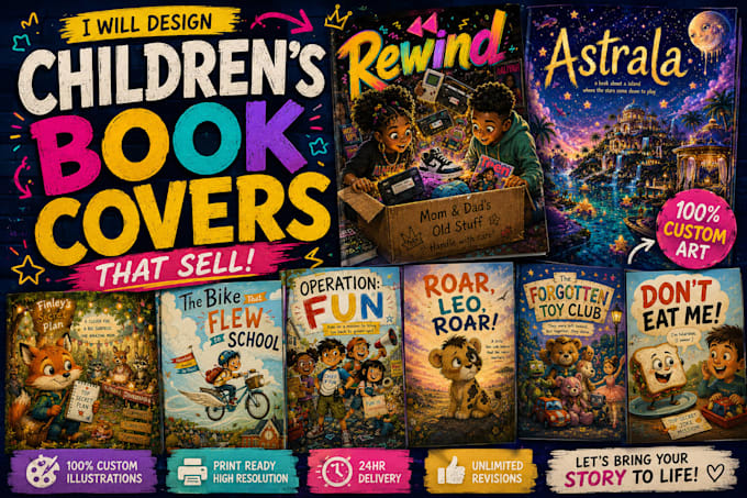 design custom childrens book covers and full wraps