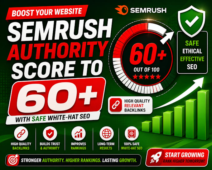 grow your semrush authority score to 60plus with safe white hat SEO