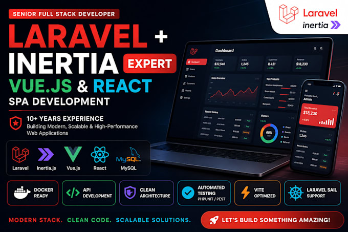 be your laravel inertia developer with vue and react