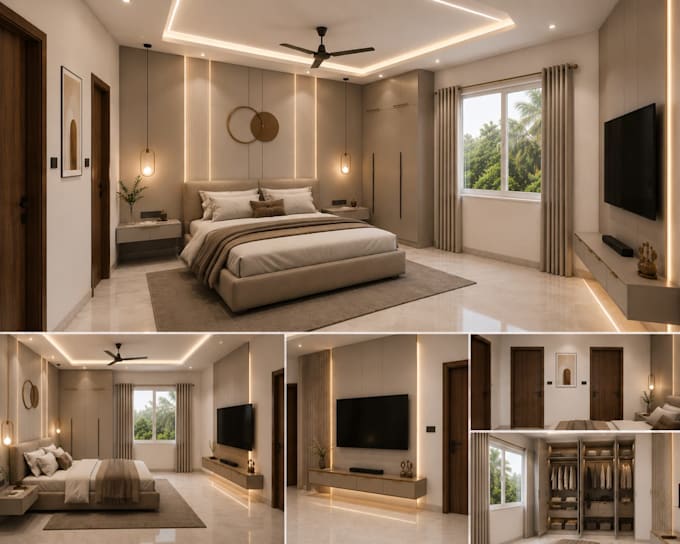create realistic modern interior design in 3d