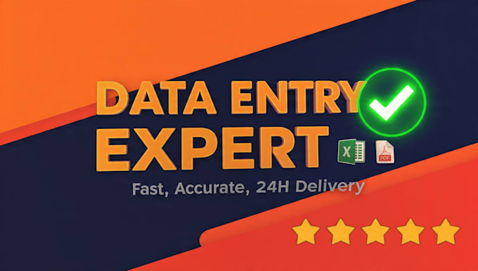 do data entry in excel, PDF to excel, web research fast