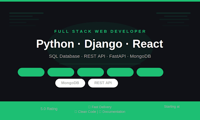 do python, java, sql database, script and full stack web development projec