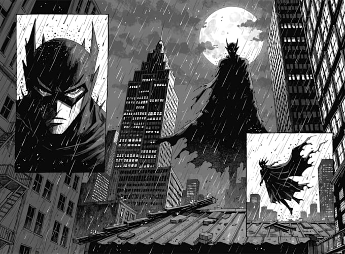 illustrate cinematic manga comic pages