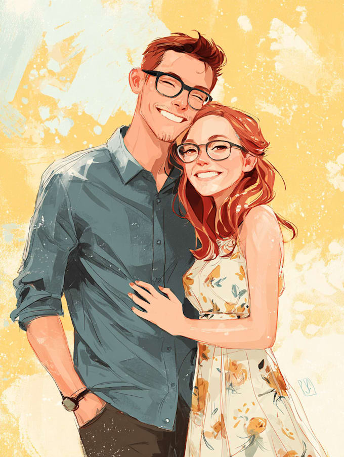make couple portrait illustration