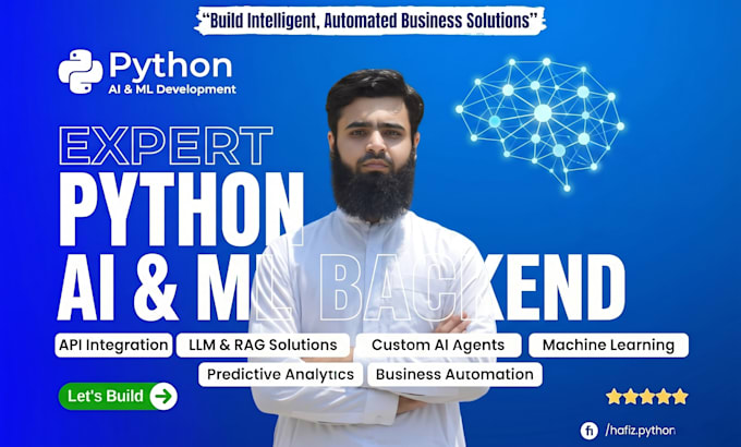 code python ai backend to automate your business app, python programmer