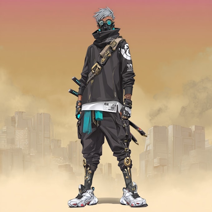 design anime character , cyberpunk character
