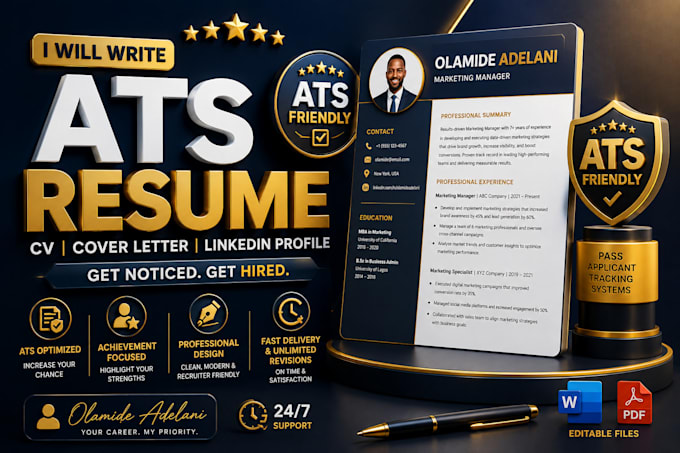 Create ats resume, cover letter and linkedin profile by Mide_crafts ...
