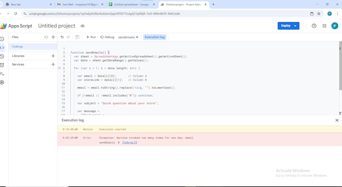 create and manage google sheets and appscript automation, emails