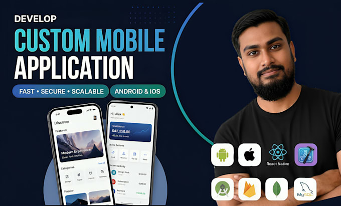 develop custom react native android and ios mobile app