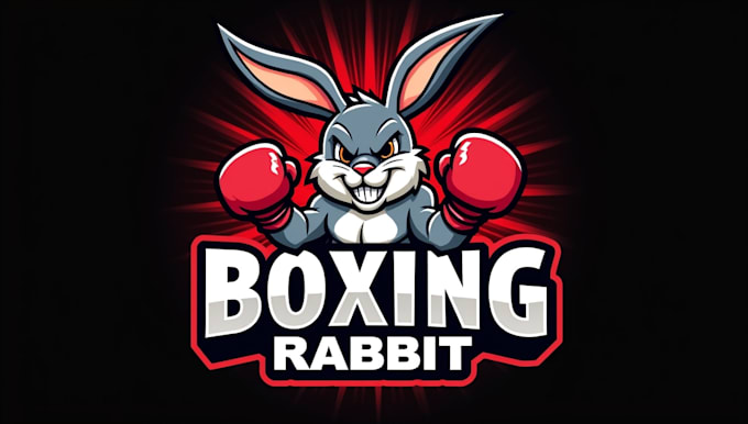 create awesome boxing rabbit mascot logo in one day