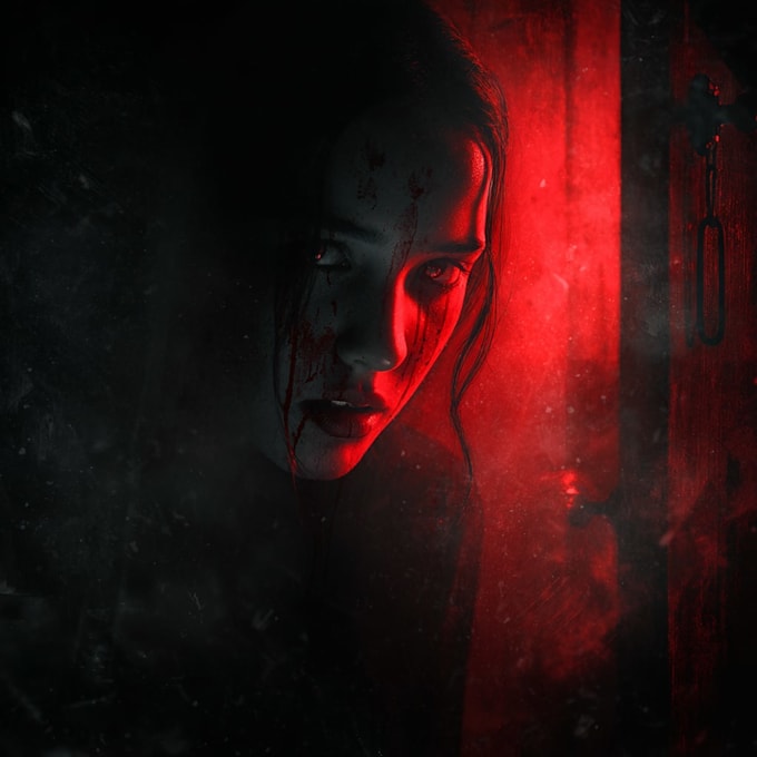 make a horror style illustration, artwork, cover