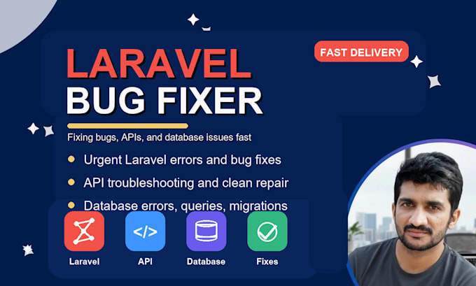 fix urgent laravel bugs, API errors, and database issues