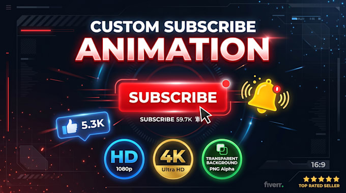 create eye catching youtube subscribe and bell animation