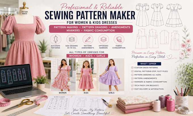 make digital patterns for clothing dresses activewear