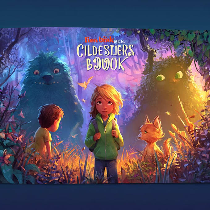 illustrate a magical childrens book cover design