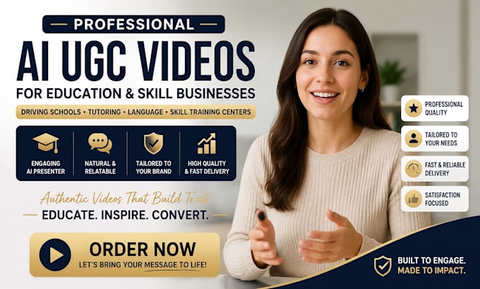 ai ugc for private language driving schools tutoring skill training centers