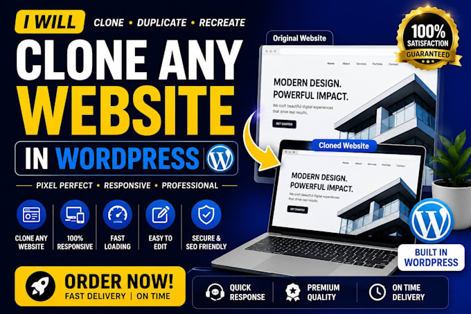 clone, duplicate or recreate any website in wordpress