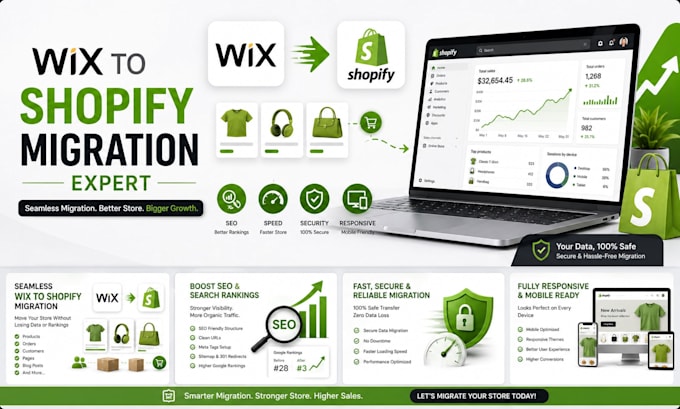 wix to shopify migration ecommerce product transfer SEO expert clone website