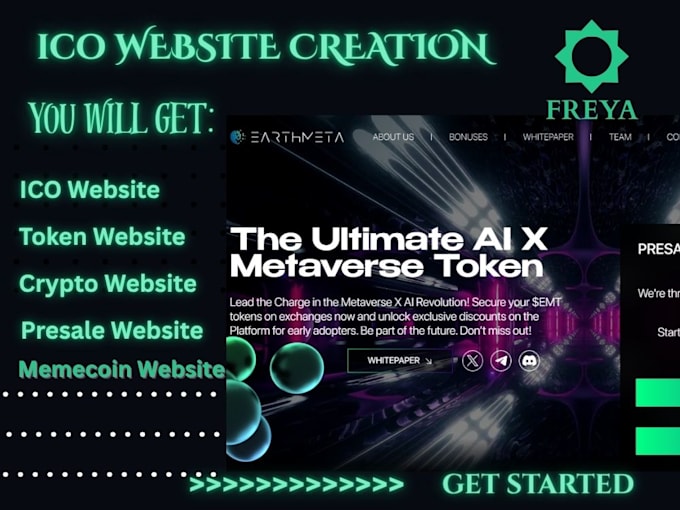 design a stunning responsive crypto, memecoin, ico, and token launch website