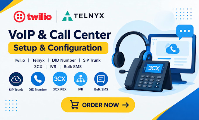 verified twilio telnyx account did number sip trunk did number 3cx ivr bulk sms