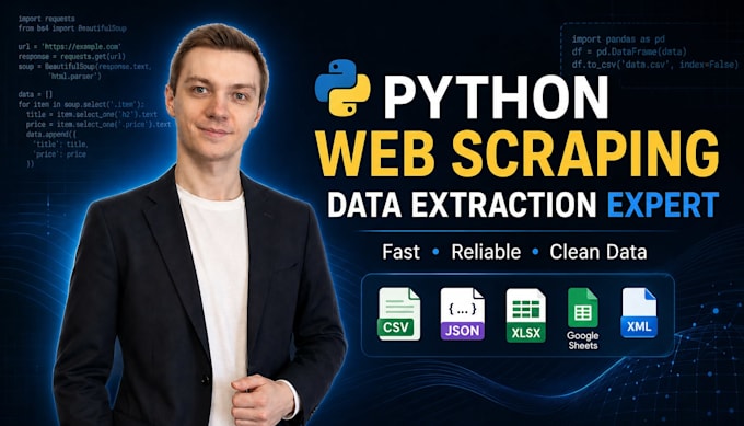 do web scraping, data scraping, with python