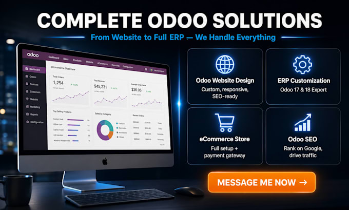 build odoo website, erp, ecommerce, CRM, module and SEO