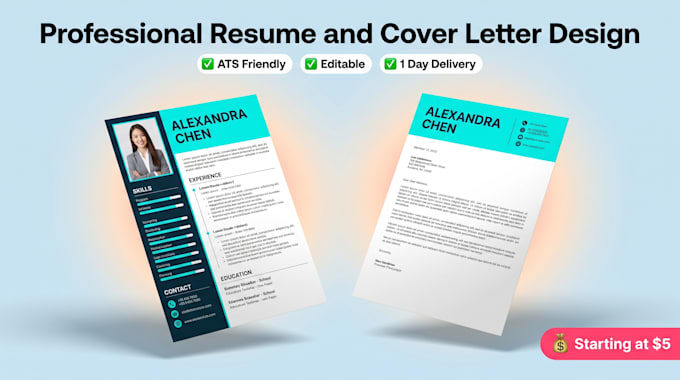 design professional resume and cover letter