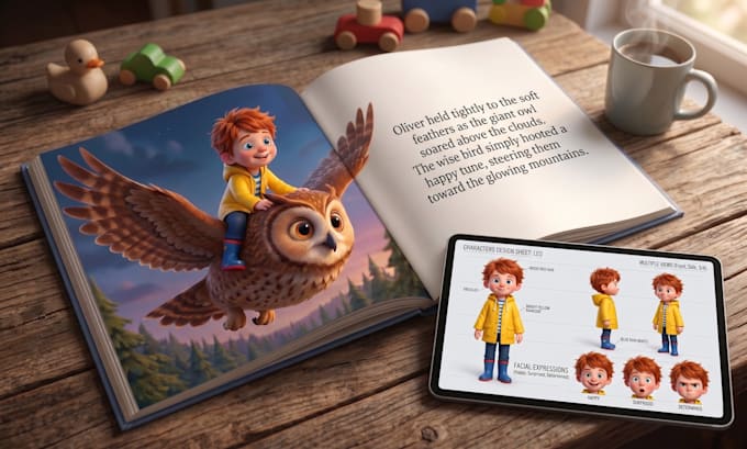 create consistent ai characters for children book illustrations and storybook