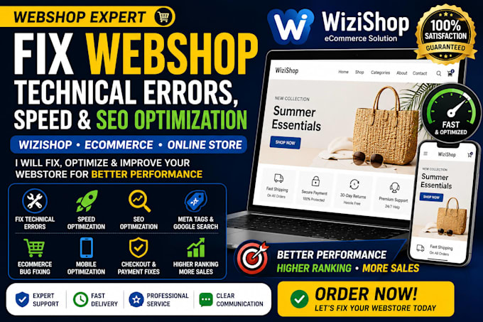fix webshop technical errors SEO optimization and webshop issues