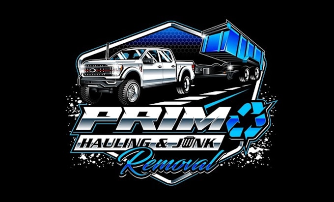 design classic artwork big logo for hauling and junk removal