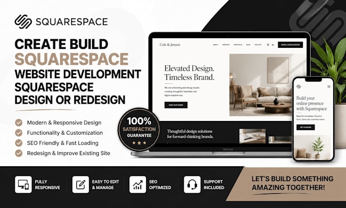 create build squarespace website development squarespace design or redesign