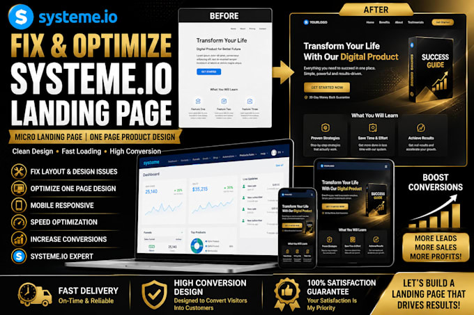fix micro landing page optimize digital one page product design on systemeio