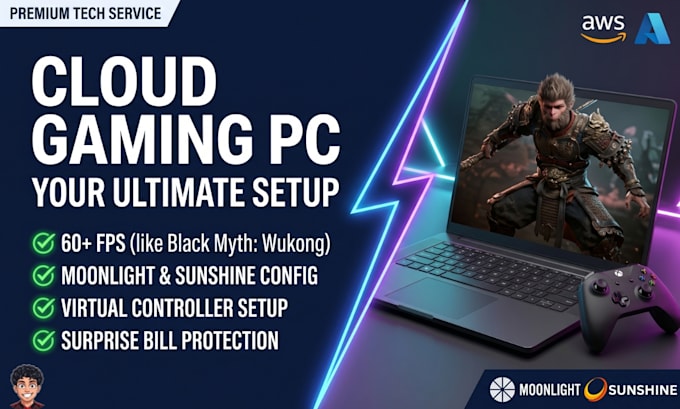 build a high performance cloud gaming PC on AWS or azure