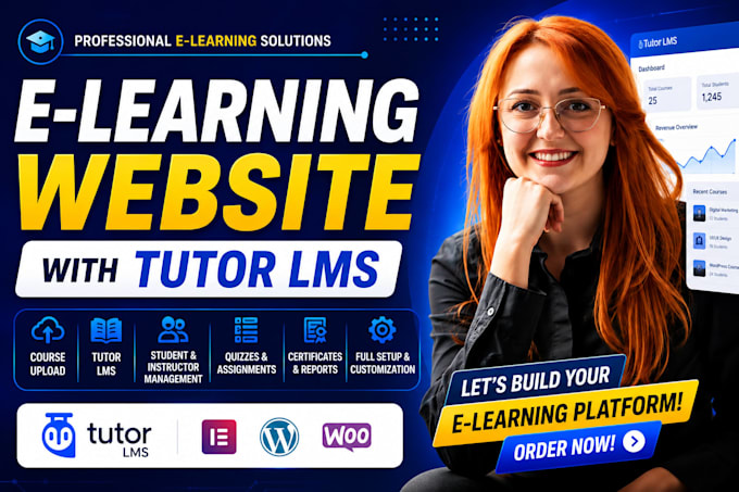 build wordpress elearning lms website with tutor lms pro educational website