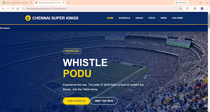 create a responsive sports team website