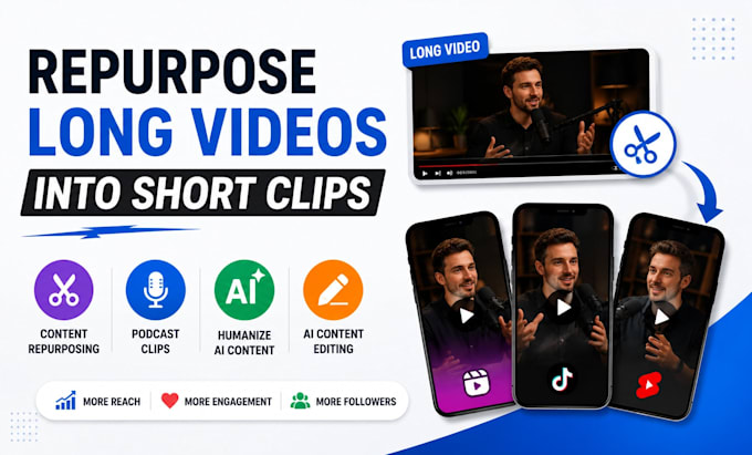 edit podcast clips and repurpose long video content