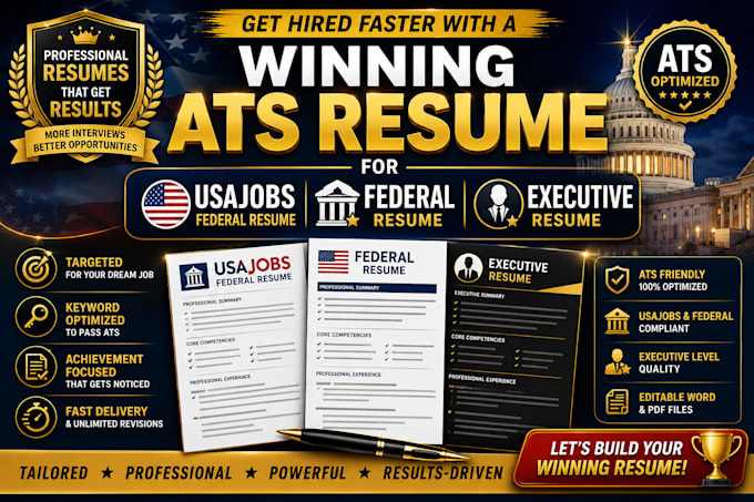 Provide winning ats resume writing for usajobs, federal resume ...