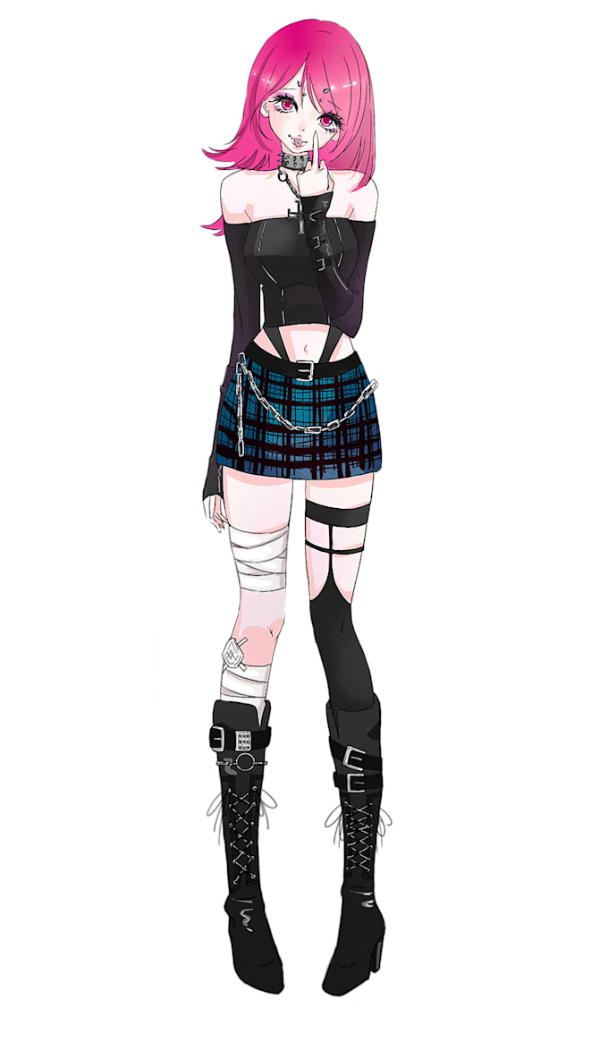 create a custom fantasy anime oc character illustration