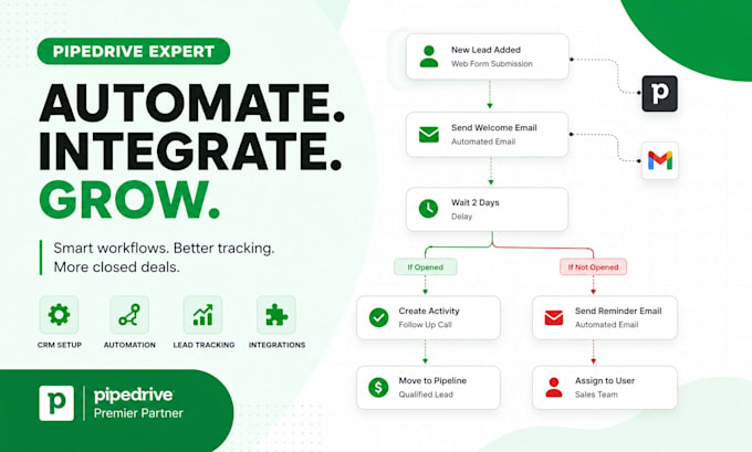 setup integrate pipedrive automation, optimize lead tracking, sales automation