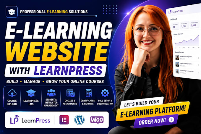 develop wordpress elearning lms website with learnpress lms educational website