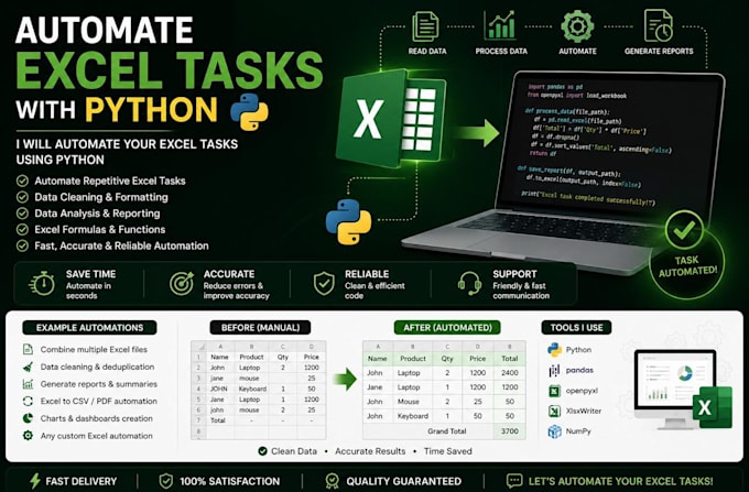 automate excel tasks with python